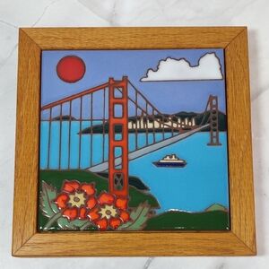 Prusa Tiles "Golden Gate Bridge" Ceramic Tile Trivet